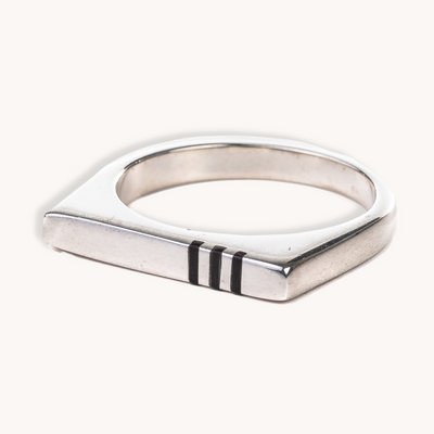 Square Silver Ring, Pinshell | T.Skies Jewelry