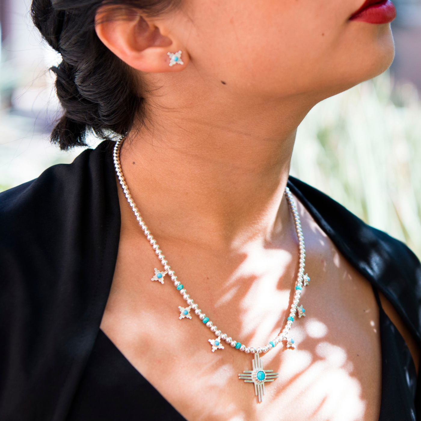 Zia Squash Blossom Necklace: Enchantment Sun Blossom Necklace | T.Skies Jewelry