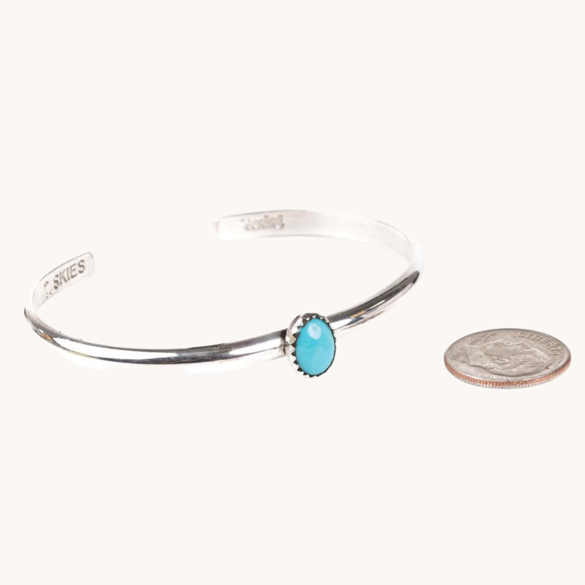 Turquoise Stone Silver Bracelet by TSkies