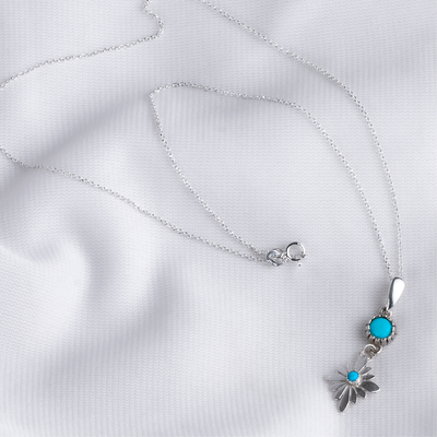 Handcrafted Necklace, Sterling Silver and Turquoise