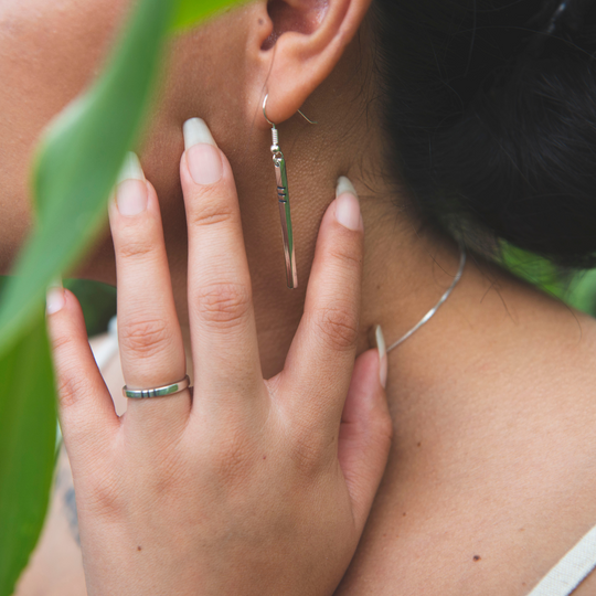 Vertical Bar Drop Earrings in Sterling Silver