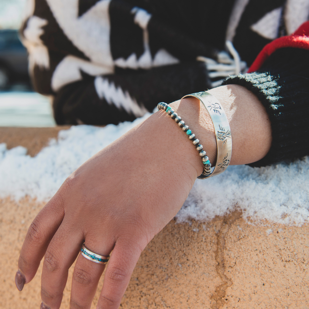 Desert Pearls Bracelet with Turquoise Sterling Silver