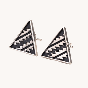 Silver Triangle Stud Earrings by T.Skies Jewelry