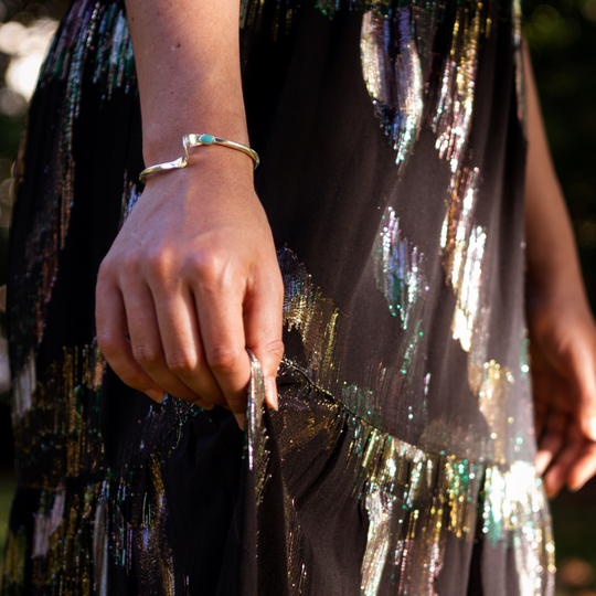 Sterling Silver and Turquoise Twist Cuff Bracelet