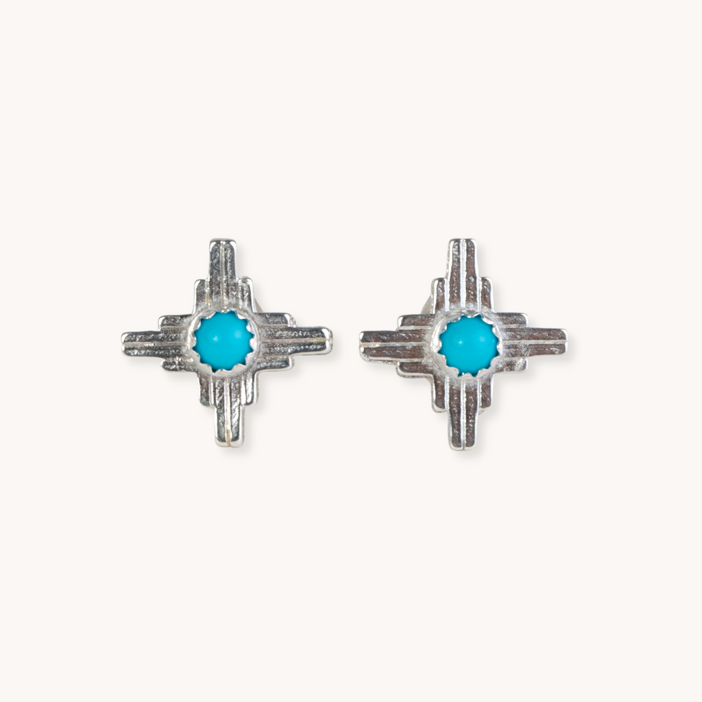 Enchantment: Turquoise Mini Zia Stud Earrings – T.Skies Jewelry