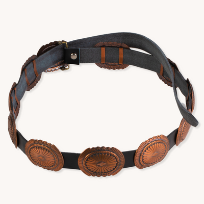 Leather Copper Concho Belt