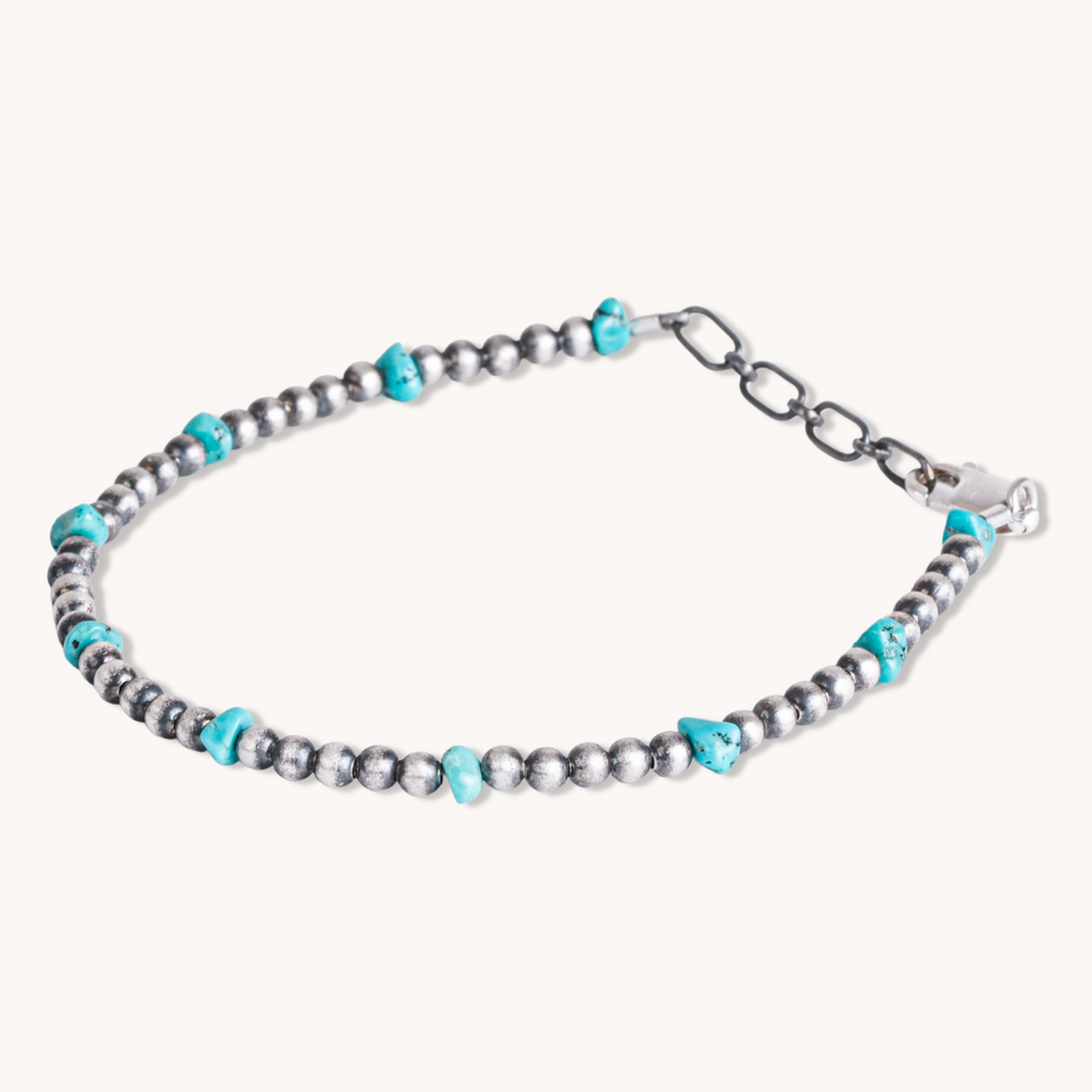 SILVER TAG ■ Aqua Turquoise Pearl Bracelet ブレスレット Sterling Silver Pearls Bracelet, Shop Handmade Bracelets by