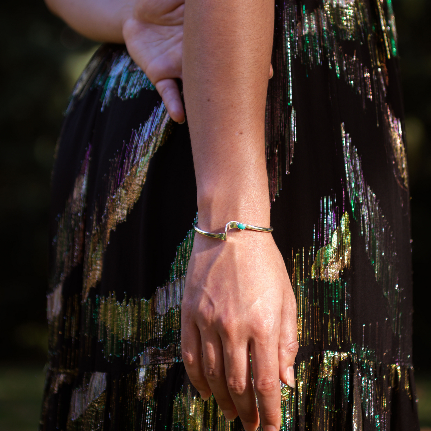 Turquoise Aurora Cuff Bracelet by TSkies Jewelry