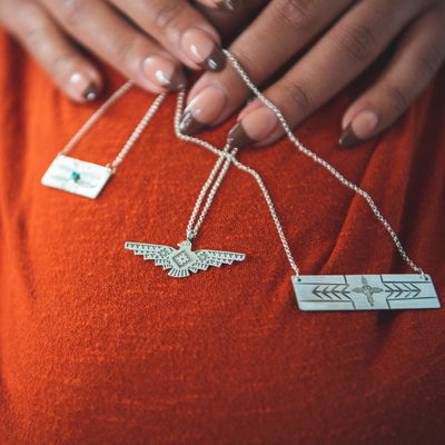 Sterling Silver Hand Stamped Pendant Necklaces