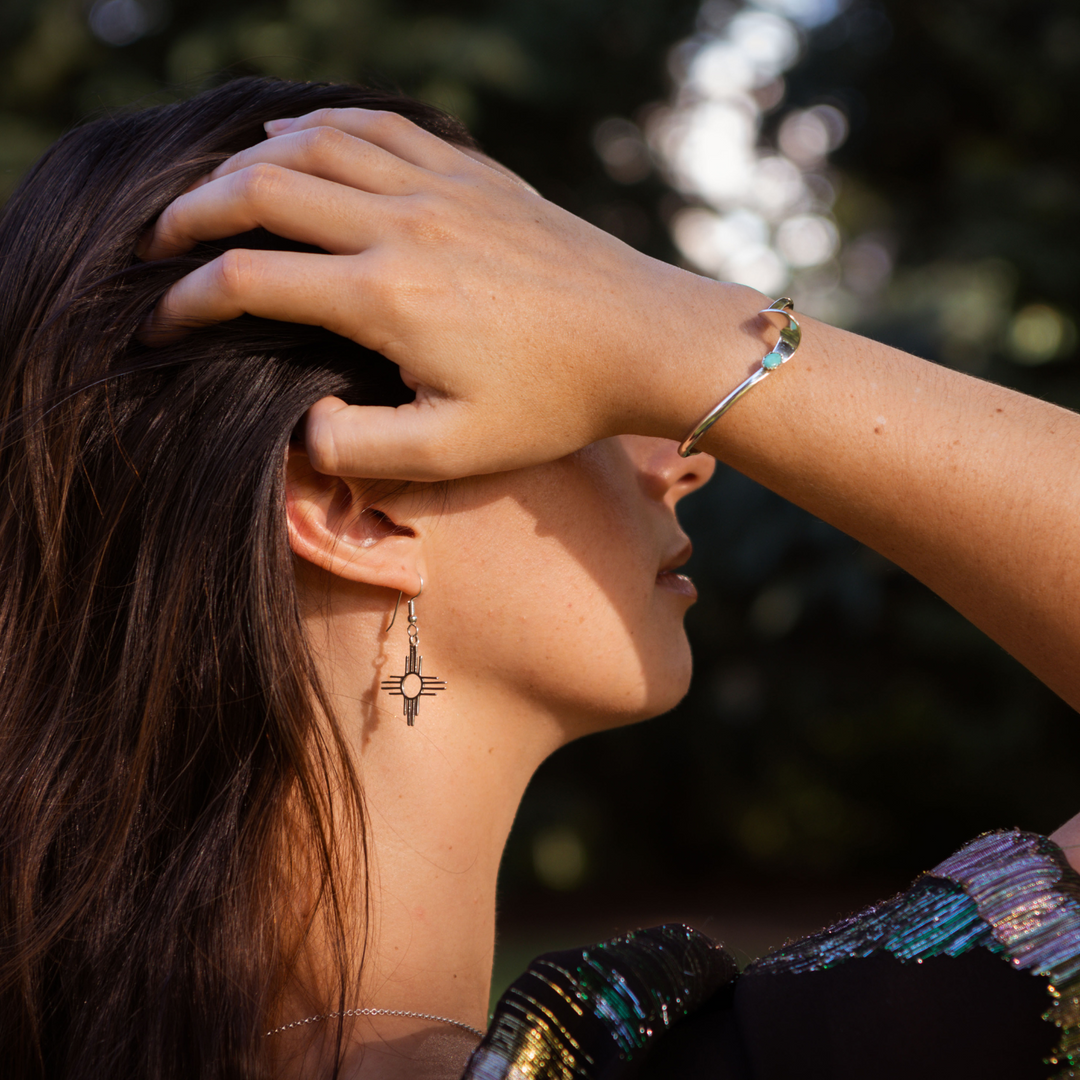 Silver and Turquoise Twist Cuff Bracelet