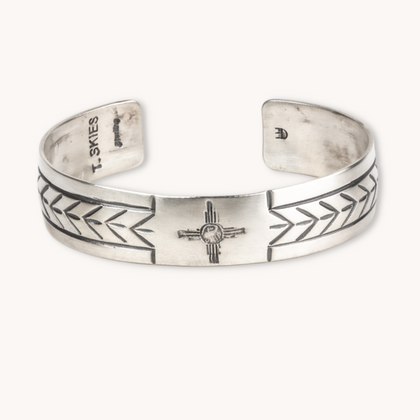 Hand Stamped Silver Cuff Bracelet | T.Skies Jewelry