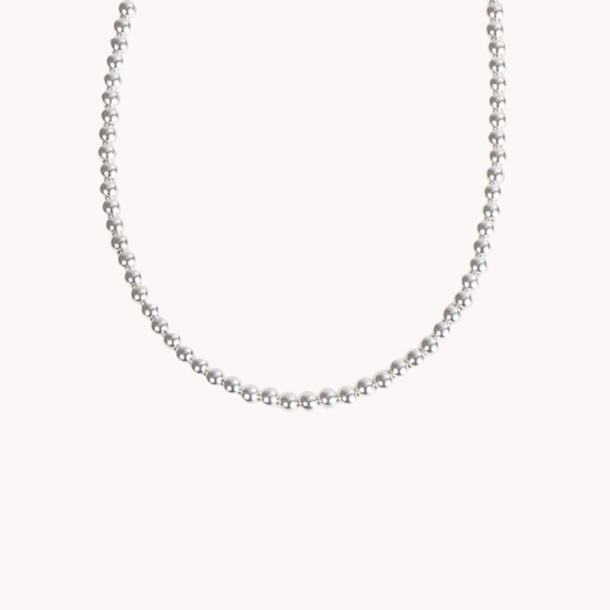 Minimal Silver Beaded Necklace | T.Skies Jewelry