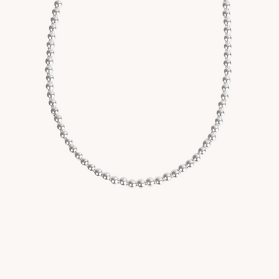 Minimal Silver Beaded Necklace | T.Skies Jewelry