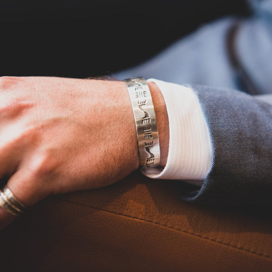 Men's Silver Cuff Bracelet, Southwest Style