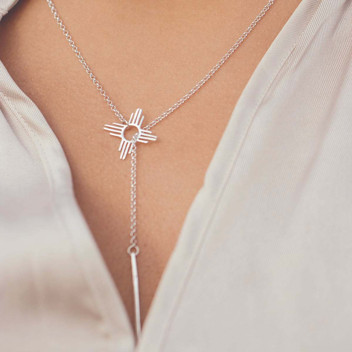 Zia Lariat Necklace in Sterling Silver | T.Skies Jewelry