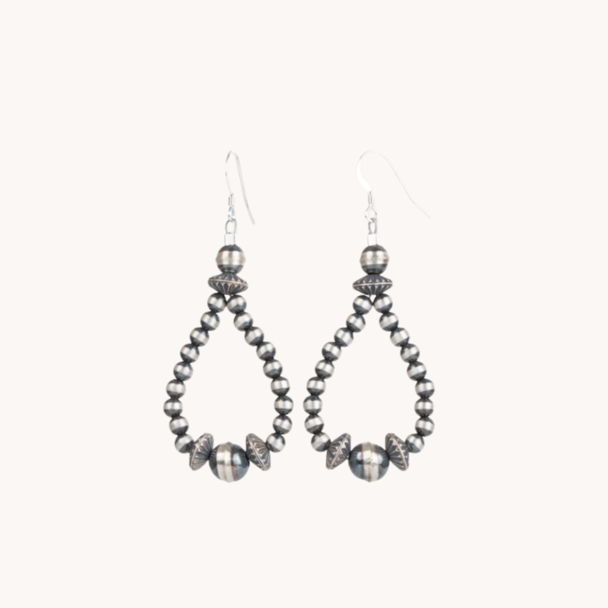 Silver Bead Loop Earrings by TSkies 