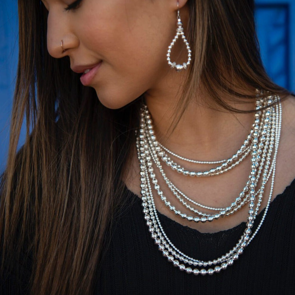 Minimal Silver Beaded Necklace | T.Skies Jewelry