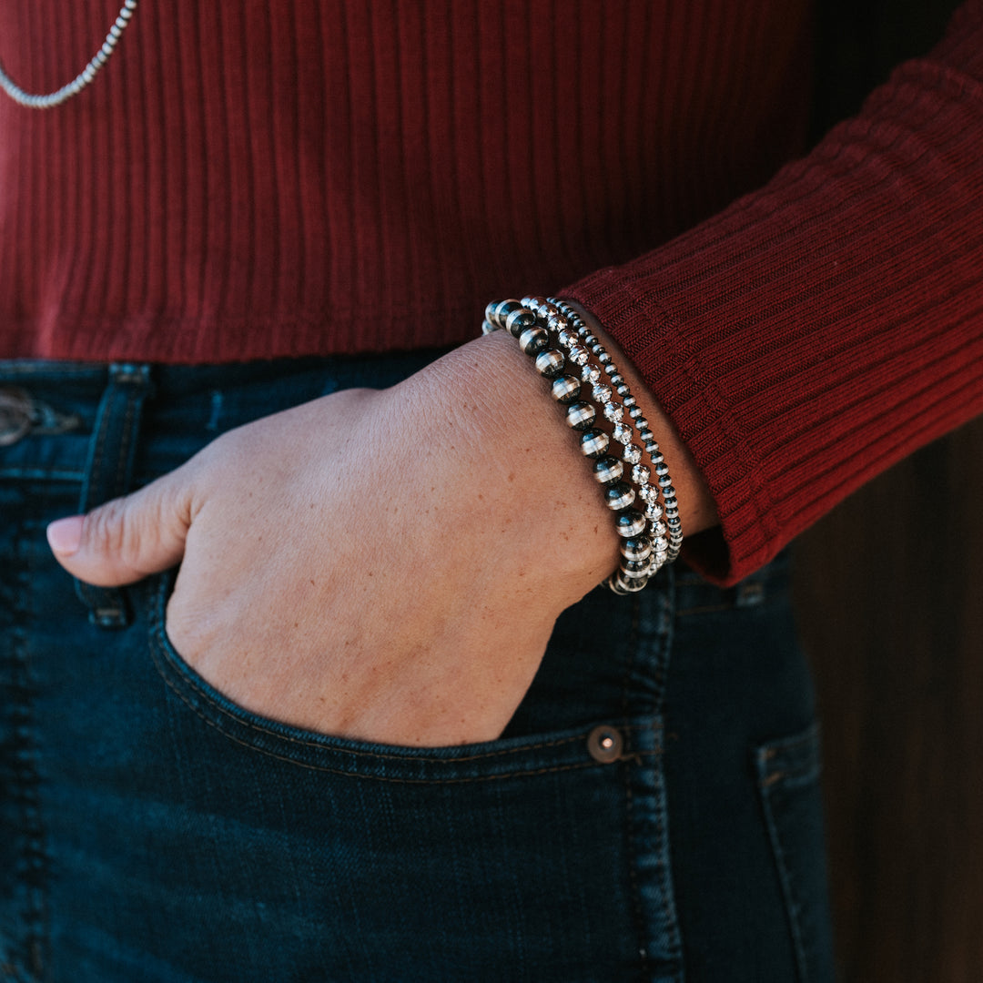 Minimalist Silver Bead Bracelets