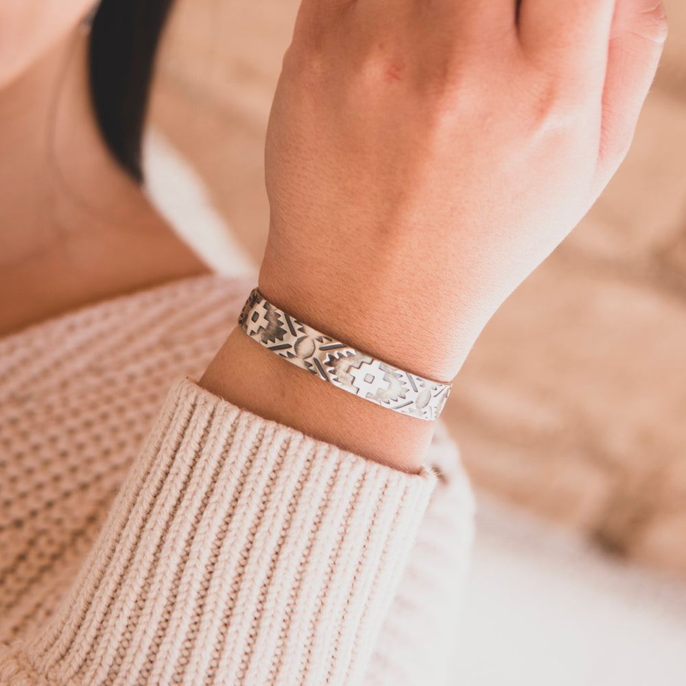 Silver Southwest Cuff Bracelet