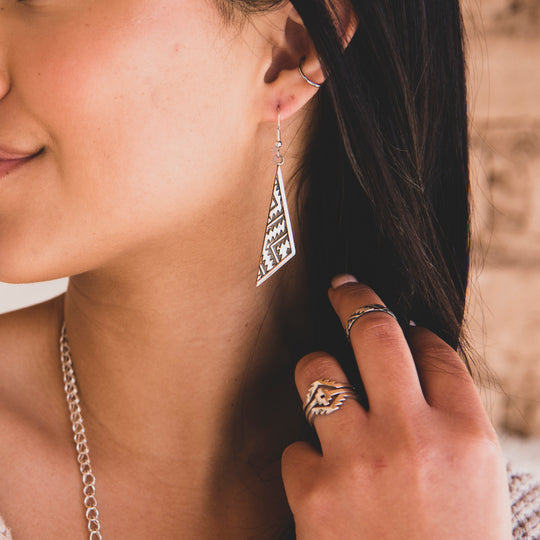 Southwest Earrings in Sterling Silver