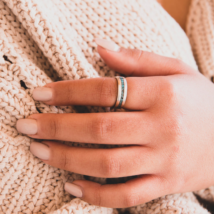 Silver Turquoise Band Ring