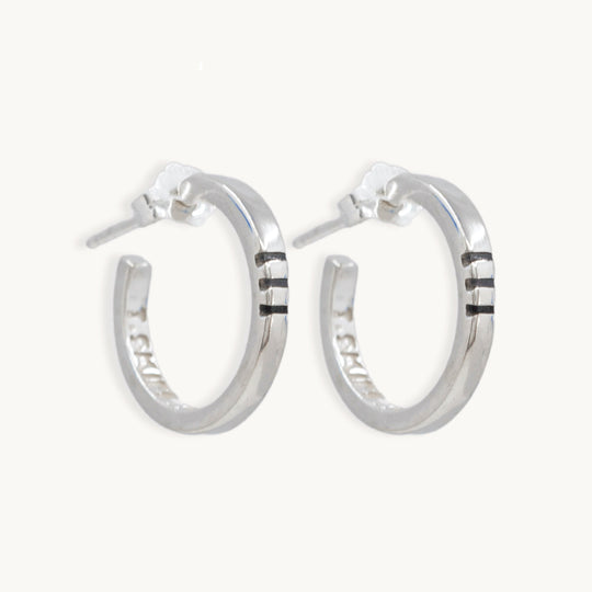 Small Hoop Earrings with Sterling Silver