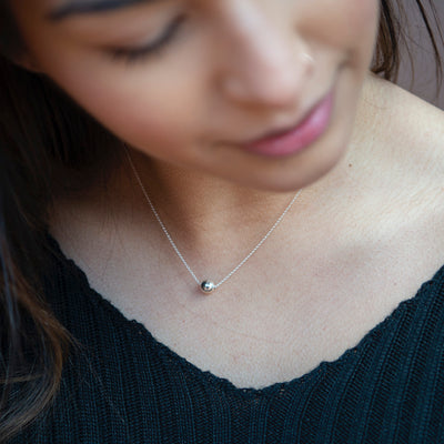 Single Silver Pearl Minimalist Necklace | T.Skies Jewelry