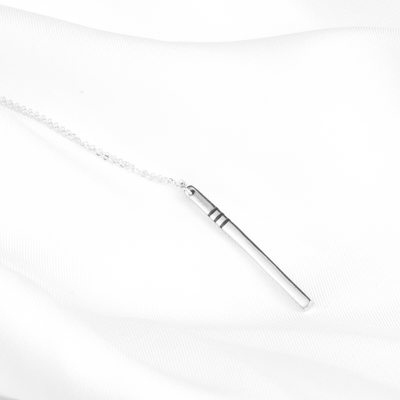 Sterling Silver Vertical Bar Necklace with Pinshell Inlay | T.Skies Jewelry