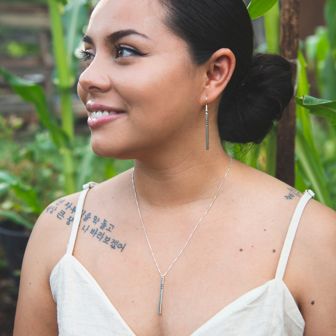 Sterling Silver Drop Pendant and Earrings Set