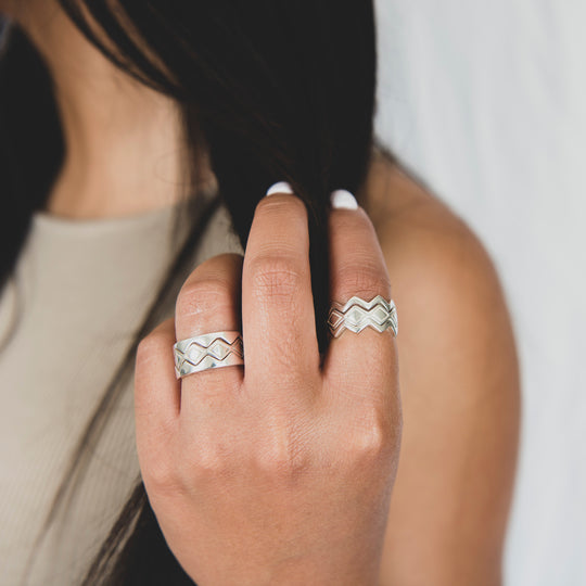 Sterling Silver Crown-Shaped Stacker Ring Set