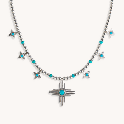 Enchantment: Sun Blossom Zia Squash Necklace — hand-stamped sterling silver