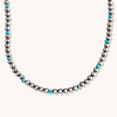 Desert Blossom: Turquoise Classic Pearls Necklace (5mm)