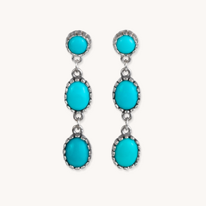 Handmade Silver and Turquoise Drop Earrings by TSkies